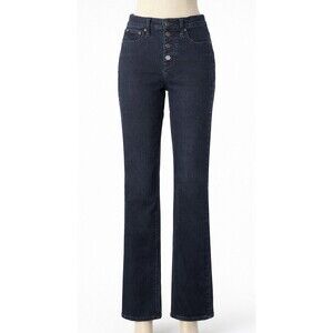 J.Crew High Rise Crop Flare Jeans Dark Wash Stretch Fabric Button Fly 26